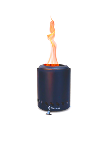 bålkurv pellets – Flamesa Vulcan på terrasse