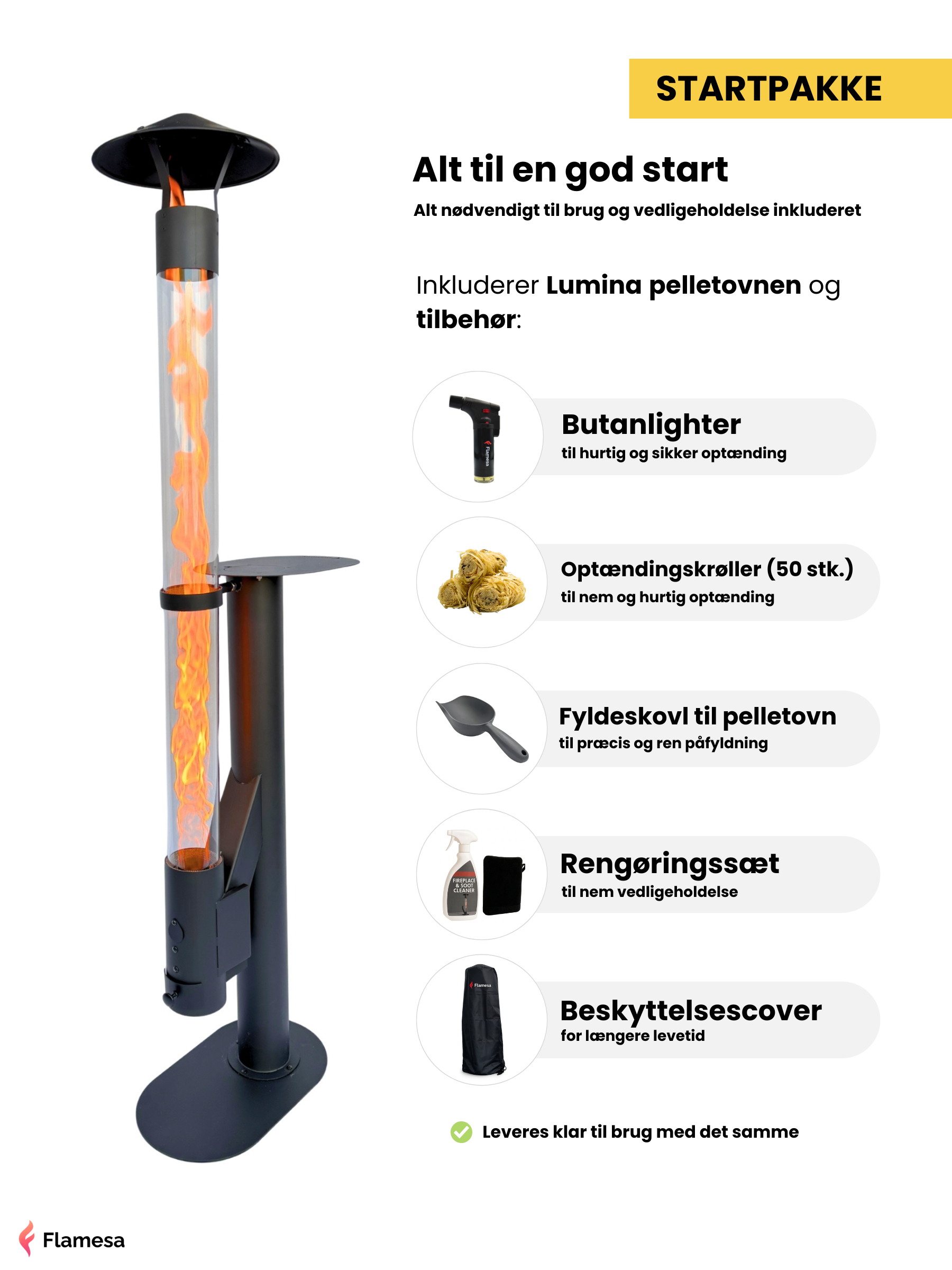 terrassevarmer med bord – Flamesa Lumina på terrasse