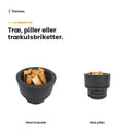 Flamesa Flame: visning med brænde og træpiller