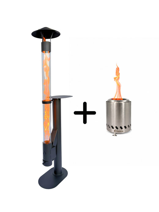 Flamesa® Lumina – Designpilleovn til udendørs brug med bord