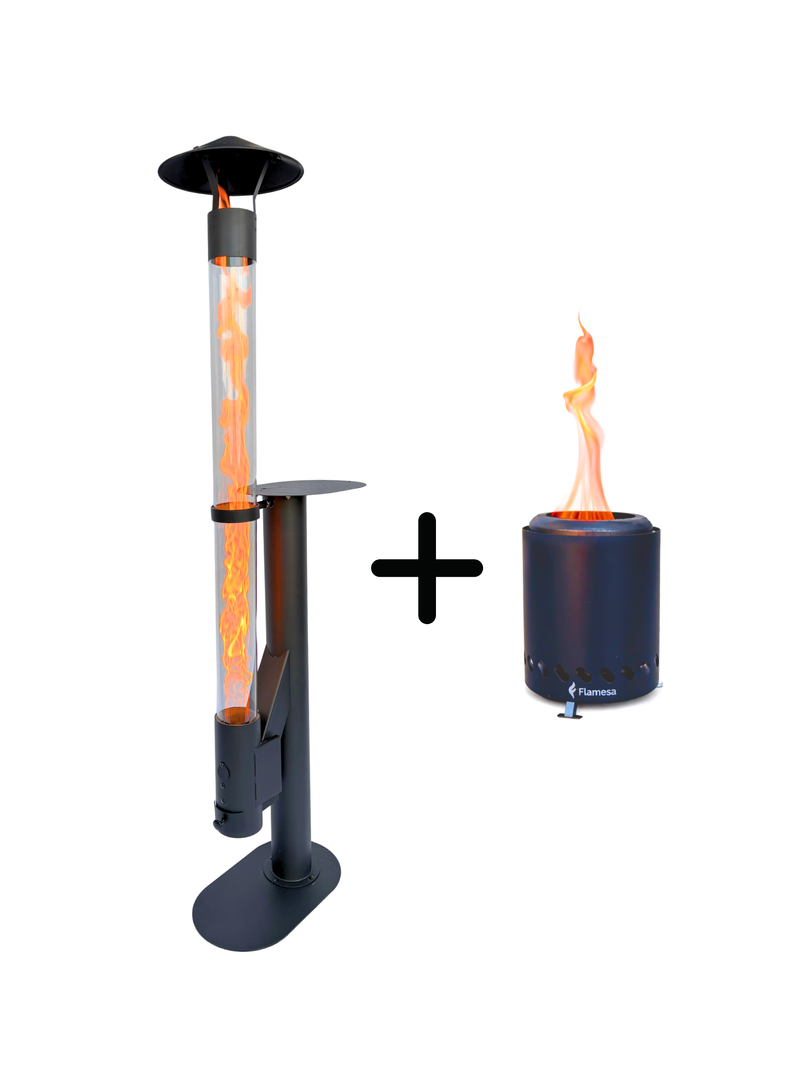 Flamesa® Lumina – Designpilleovn til udendørs brug med bord