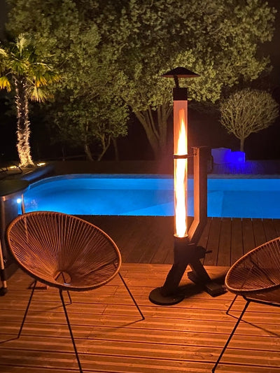 Siden vi fik denne terrassevarmer, sidder vi ude næsten hver aften.